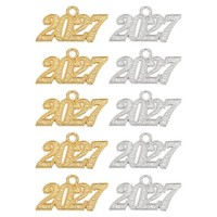 50 StüCk 2027 Quaste AnhäNger Legierung 33X19Mm Gold Silber