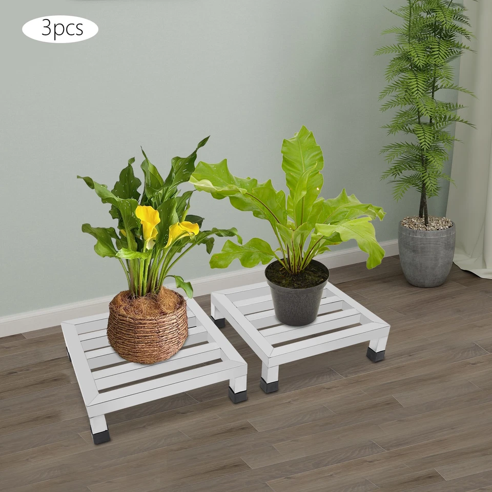 Estante de exhibición de plantas de acero inoxidable Dunnage de 3 piezas soporte de exhibición de flores Foto 2 de 4