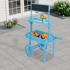 Plant Flower Rack with Blackboard, Flower Pots Holder Display with Decoration