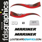 Mariner 60hp  four stroke EFI (2008) outboard engine decals/sticker kit