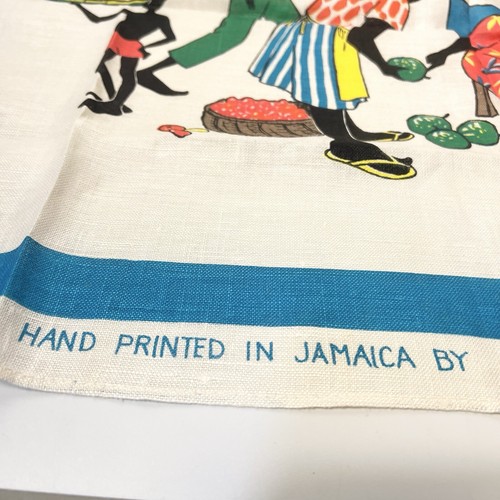 Ruth Clarage's Vintage Jamaica Tea Towel On Pure Irish Linen 32x21 - Picture 3 of 8