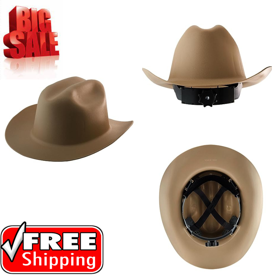 VINTAGE JACKSON HARD HAT 19502 Western Outlaw Cowboy Hardhat Tan