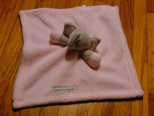 Blankets and  Beyond Pink Grey Elephant Baby Blanket Soft Security Lovey