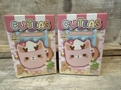 Plush Goals By Cuddle Barn, CUTEAS Mystery Blind Box Mini Plush Clips, Kawaii x2
