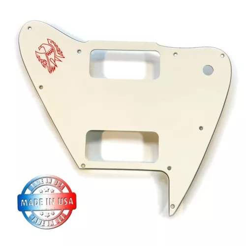 New Custom Modified Parchment 3 Ply Pickguard For Eastwood Stormbird V2 w/ Decal