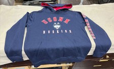 Colosseum CONNECTICUT HUSKIES Youth 12-14 UConn Med Hoodie/Sweatshirt Blue/Red