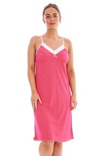 Ladies Chemise Strappy Lace Cotton Nightwear Nightie Summer Short Nightdress