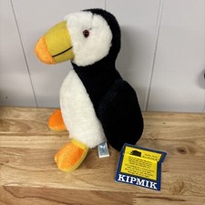 Vintage Kipmik Alaska Puffin Bird Plush 11" Stuffed Toy Lovey With Tags