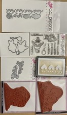 Lot of 7 CCDESIGNS EMBOSSING PAD, CLEAR STAMPS, RUBBER STAMPS  CUTTING DIES NEW