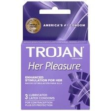  2-Pack Trojan Her Pleasure NEW Enhanced Stimulation Lubricated Condom 6pcs  