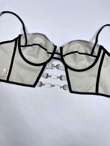 Escora Bustier Korsett Top Silber Vintage Y2K Damen GERMANY Gr. 90С ( US 40C ) - Bild 7 von 9