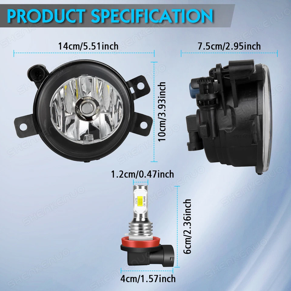Par de faros antiniebla L+R aptos para BMW X1 E84 2009 2010 2011 2012 2013 2014 2015 Foto 3 de 4