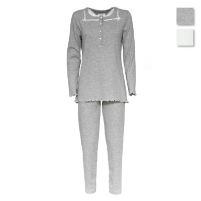Capri di Toscana Damen Pyjama Dessous warm Baumwolle - Übergrößen R656