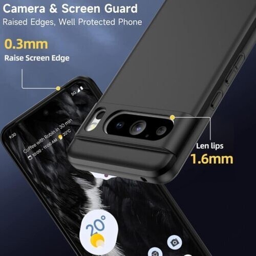 Pour Google Pixel 8 & 8 Pro Étui, Silicone Antichoc Étui Téléphone + Écran Verre - Photo 6 sur 14
