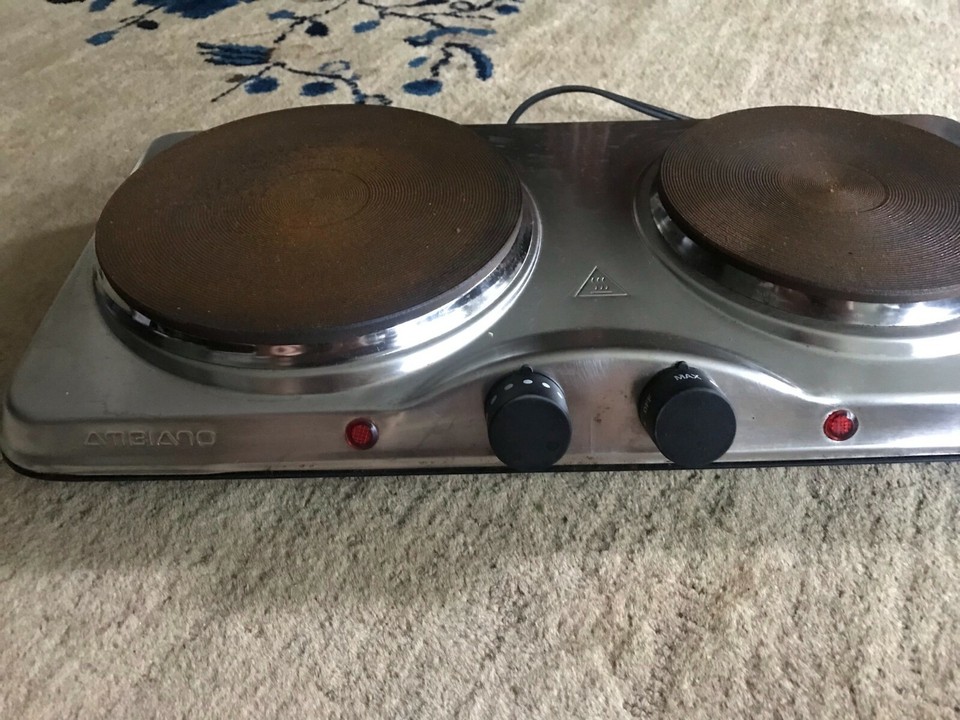 AMBIANO hd2013B 96594 Double Burner Hot Plate Stainless Steel 1700W eBay