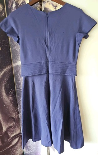 ARMANI COLLEZIONI Women's Purple Short Sleeve Skater Dress Size 6 TP01 - 第 7/9 張圖片