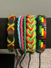 Bracelets Boho Handmade Lot of 4 Soft,Colorful,adjustable size B10 Free Shipping