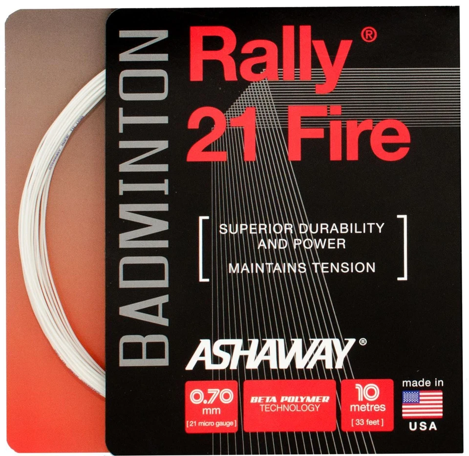 Ashaway Rally 21 Fire White Badminton String Set