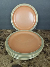 Set Of 5 Denby Duets Salad Dessert Plates Sage and Paprika England