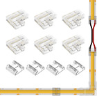 COB 8Mm/0.31In Width LED Connector Kit 6Pcs 2 Pin Transparent Gapless L-Shaped 4