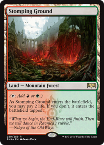 Stomping Ground 1x FOIL RNA MTG Ravnica Allegiance Rare MINT red green land Stomping Ground 1x FOIL RNA MTG Ravnica Allegiance Rare MINT red green land