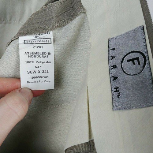 Farah Tuta Uomo Vestito Pantalone Beige Taglia 36x34 - Foto 3 di 5