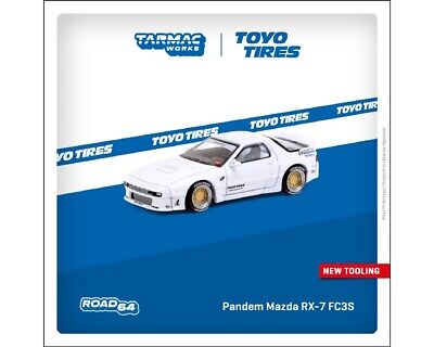 Tarmac Works 1:64 Pandem Mazda RX7 FC3S Toyo Tires White Tarmac Works 1:64 Pandem Mazda RX7 FC3S Toyo Tires White