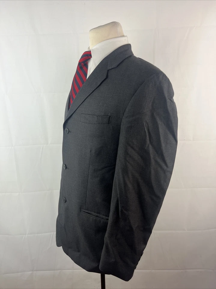 Traje de lana gris para hombre VITALE BARBERIS CANONICO DKNY 40R 32X28 $895 Foto 3 de 4