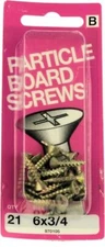 #6 x 3/4" Particle Board Screws - 21 Pack