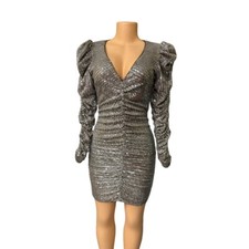Fashion Nova Gold Sequin Dress S