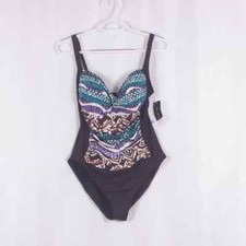 La Blanca by Rod Beattie Twist Front One Piece Swimsuit Size 14