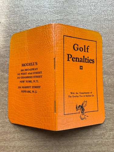 Antique Golf Book 'Golf Penalties' Dunlop Tire & Rubber