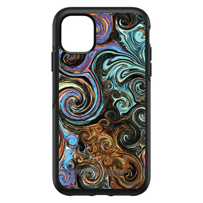 OtterBox Symmetry for Apple iPhone (Pick Model) Gold Brown Black Abstract Swirls