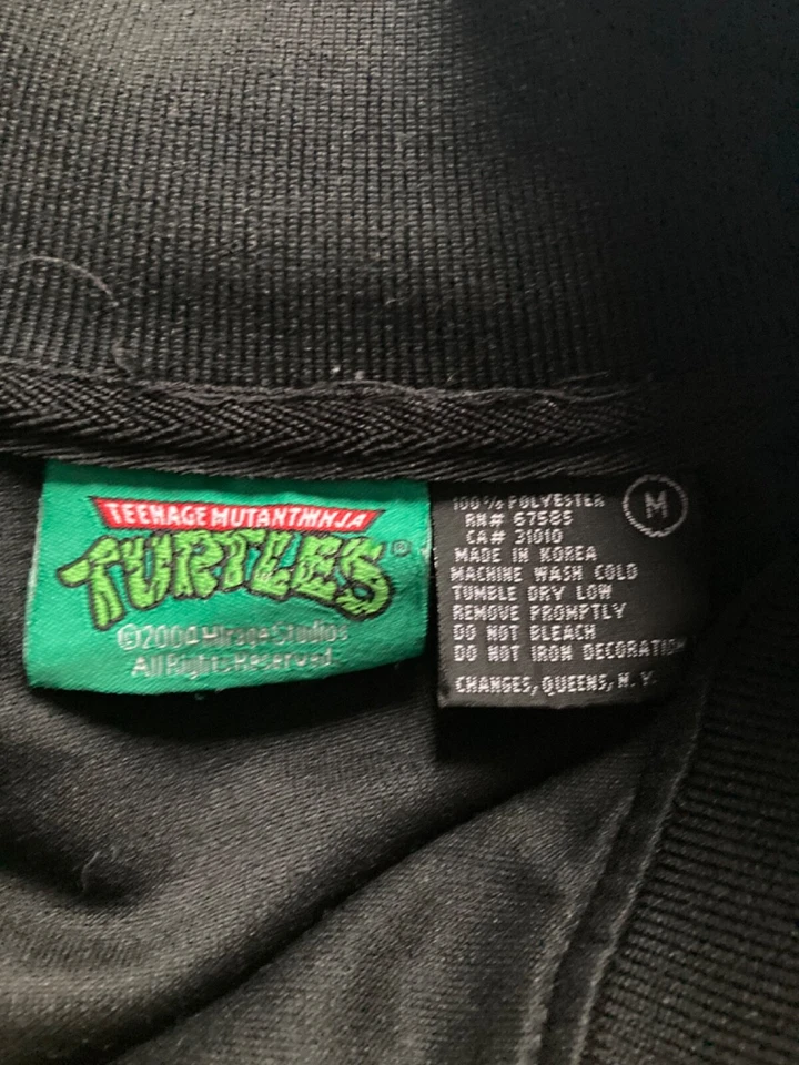 TEENAGE MUTANT NINJA TURTLES Track Jacket Black Full Zip Mens Sz M - image 3 of 4