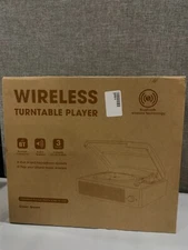 Bluetooth Record Player Belt-Driven 3-Speed Turntable, with Headphone Jack