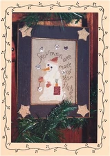 Homespun Elegance STAR FLAKES SNOWMAN Cross Stitch Leaflet Only ~ winter