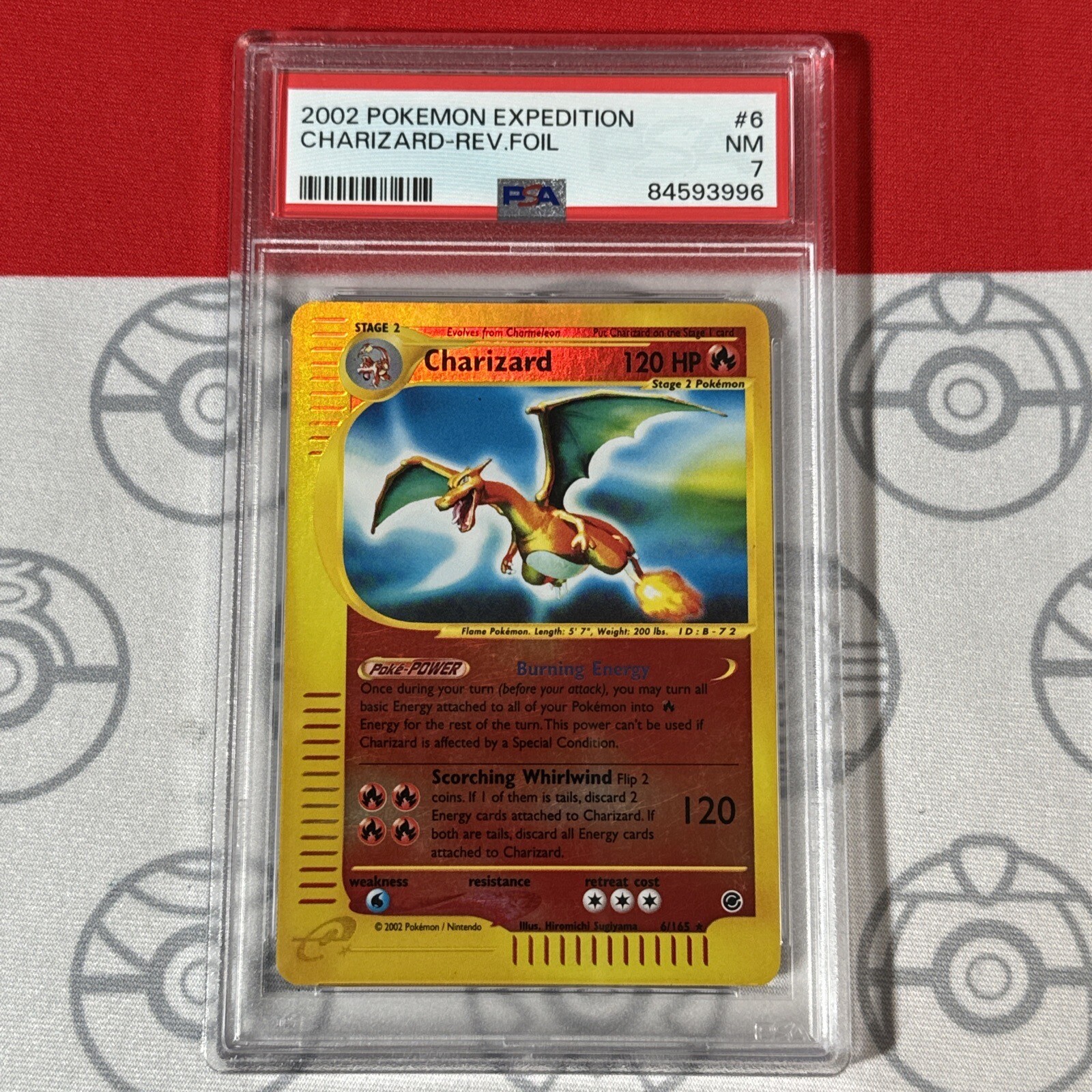 PSA 7 Charizard Reverse Holo #6/165 2002 Pokemon Expedition Card 3996
