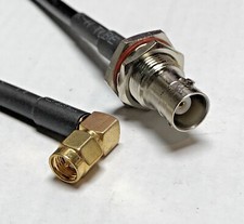 RG8X SMA Male Angle to BNC Female Bulkhead Coax RF Cable USA Fast Ship Lot USA