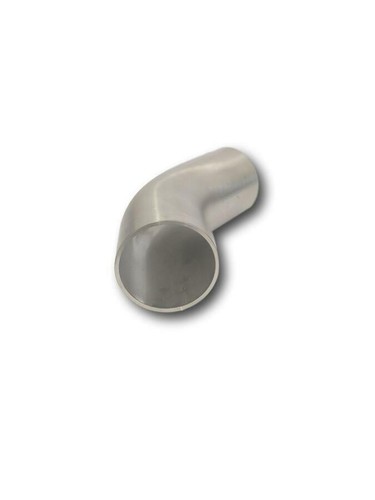 EXHAUST PIPE MANDREL BEND STAINLESS STEEL (316) 6" 45 DEGREE SHORT LEG - Picture 2 of 8