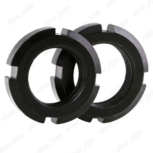 Schwarz 4,8 Stahl Runde Schlitzmuttern M10 M12 M14 M16 M18 M20 M22 M24 M30-M60 - Bild 7 von 7