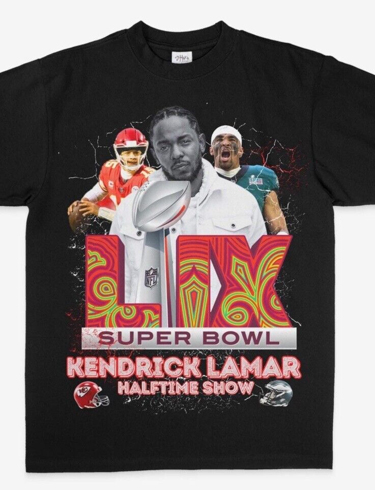 Kendrick Lamar Super Bowl Fox Halftime Show T-shirt Size Kendrick Lamar Super Bowl Fox Halftime Show T-shirt Size