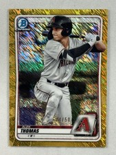 2020 Bowman Chrome Prospects Gold Shimmer Refractor 44/50 Alek Thomas