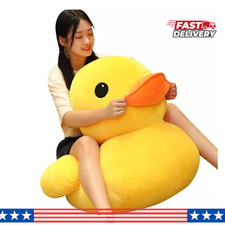 Cute Yellow Duck Plush Toy Soft Cartoon Stuffed Animal Doll Birthday Gift Decor