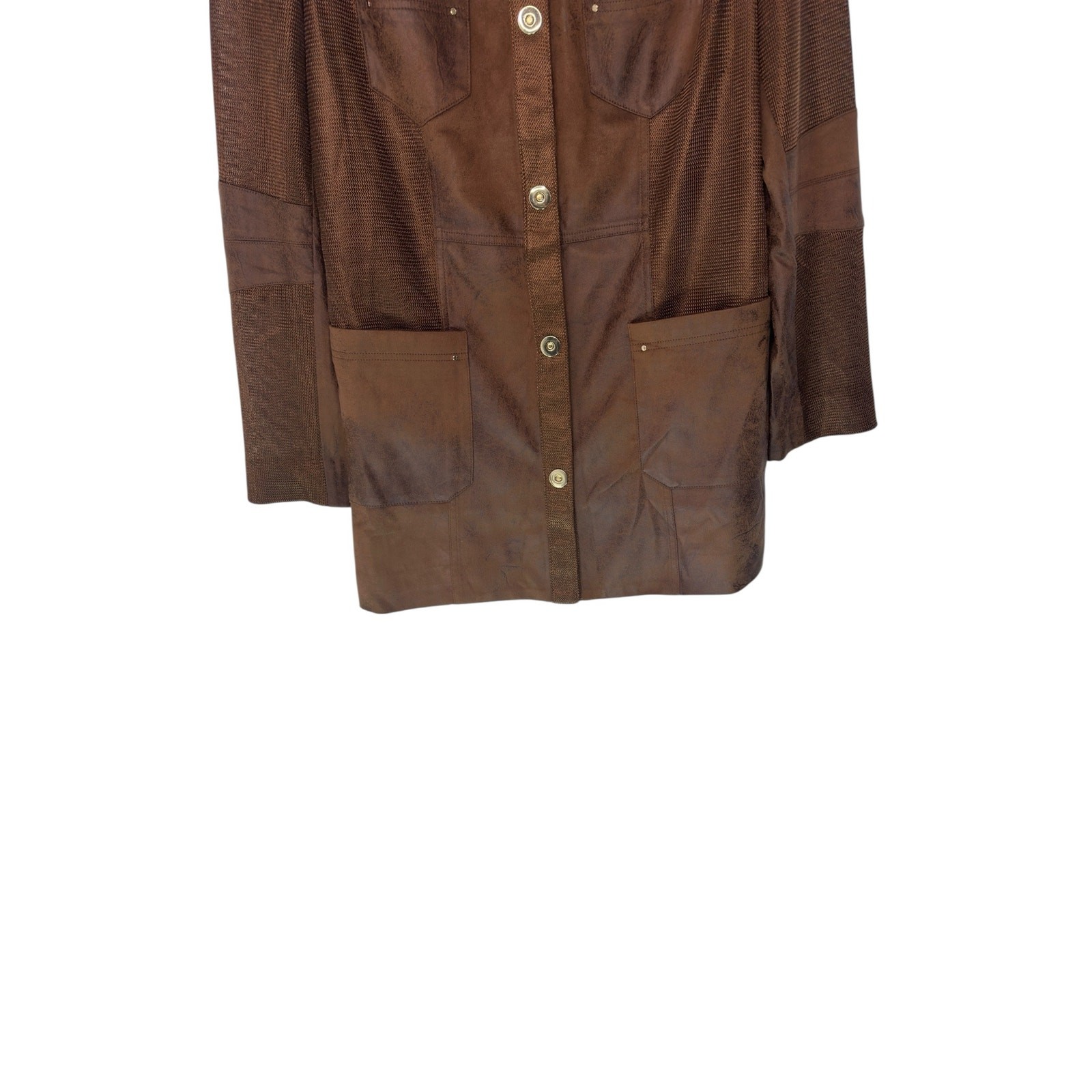 Joseph Ribkoff Jacket Brown Basic Front Pockets M… - image 5