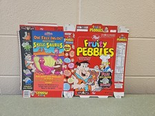 1996 Post Fruity Pebbles Cereal Box, Never used, NOS!! Free Skele-Saurus