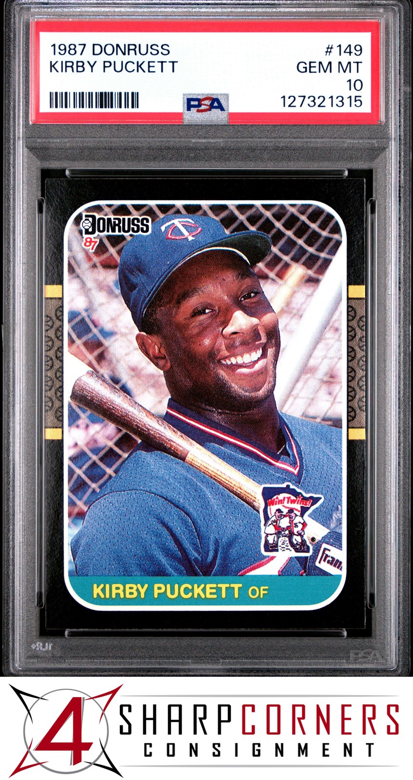 1987 DONRUSS #149 KIRBY PUCKETT TWINS HOF PSA 10