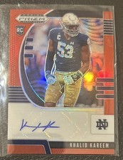 Khalid Kareem 2020 Panini Prizm Draft Picks Red  Prizm #183 AUTO Notre Dame 