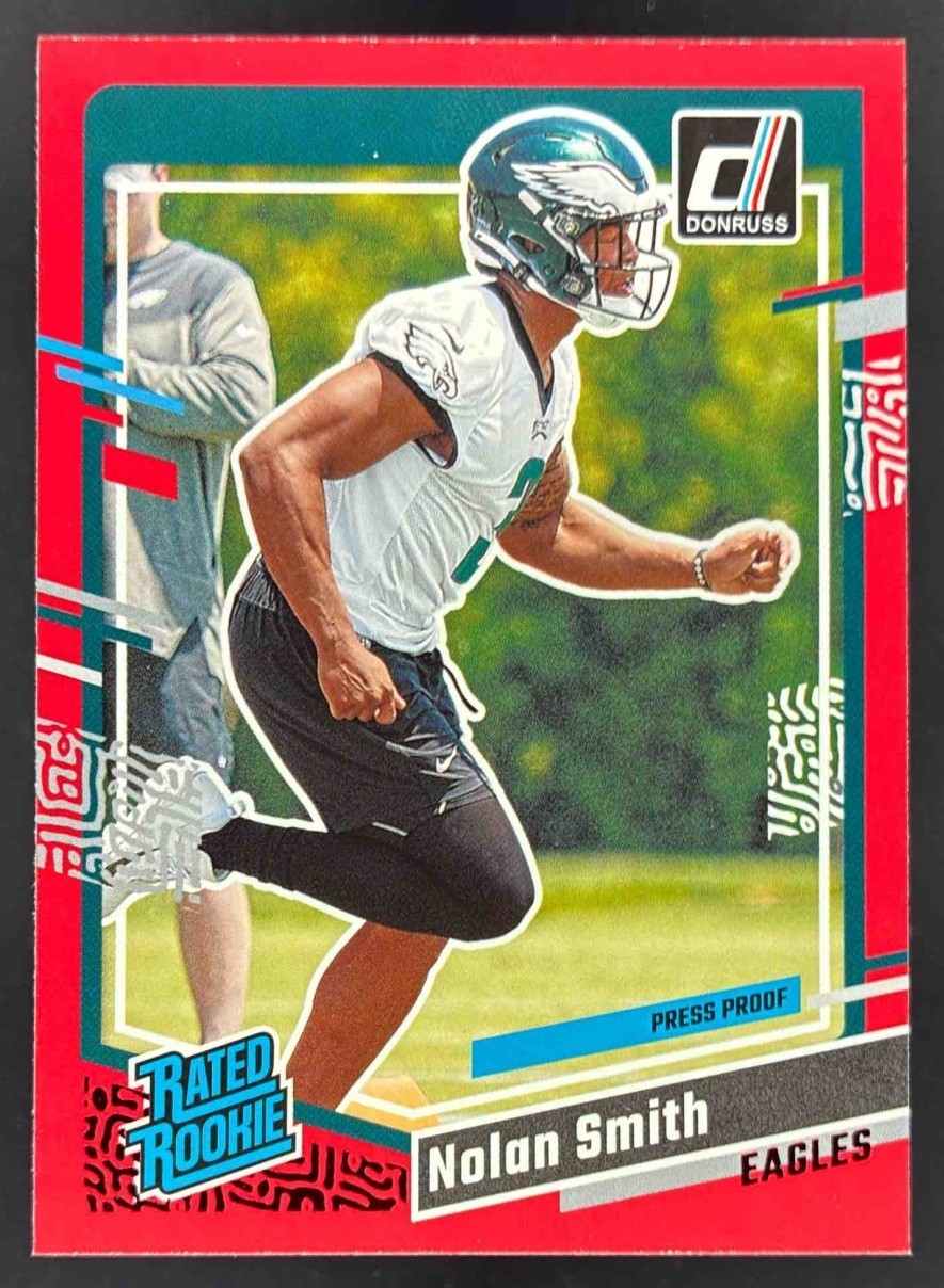 2023 Panini Donruss Nolan Smith Press Proof Red #382 RC Rated Rookie Eagles