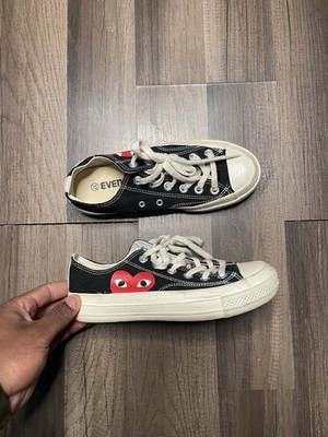 Converse Comme des Garçons Play x Chuck 70 Low Black Mens Size 6.5 CDG Shoes