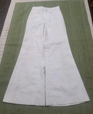 Vintage Sears "Growing Girl" Perma Prest White Bell Bottom Flare Pants 8-Slim